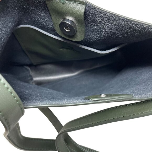 S-Zone Leather Hobo Style Purse Tassel Insert Olive Green - Picture 7 of 7